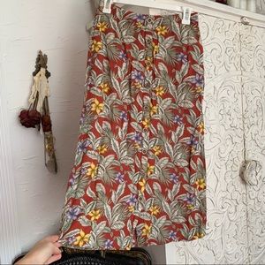SALE! NWT Aeropostale Tropical Floral midi skirt with pockets